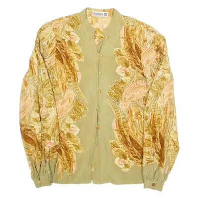 CHAMARA Womens Printed Blouse Green Long Sleeve Floral S