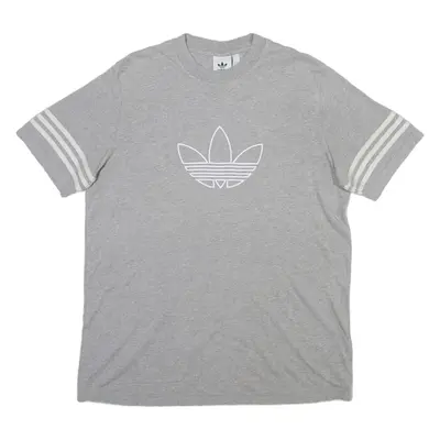 ADIDAS ORIGINALS Mens T-Shirt Grey Crew Neck L