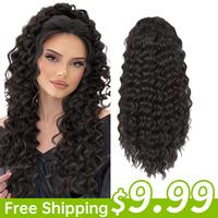【Flash Sale】Summervibes Drawstring Ponytail Extension for Black Women Synthetic Clip in Ponytail Extension Long Curly Wav...