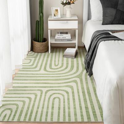 Garvee 6X9 Area Rugs Washable Non-Slip Low-Pile Soft Carpet for Bedroom Living Room Dining Room Green