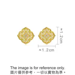 'The Oriental' 999 Gold Diamond Four Harmonious Joys Earrings