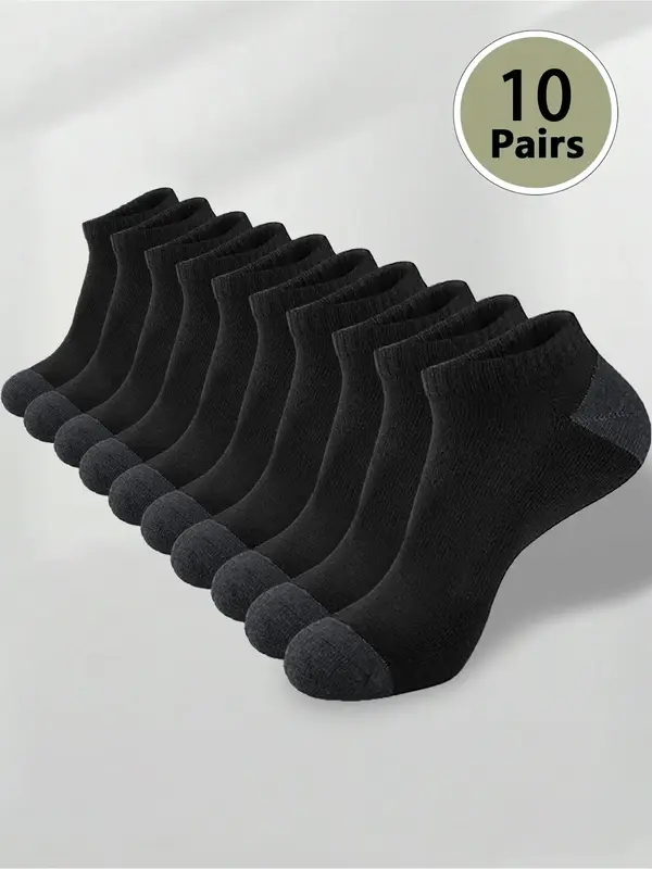 Men's Patchwork Ankle Socks, Casual Comfy Breathable Socks for Daily Wear, Multipack Low Cut Socks for All Seasons, Fall Clot...