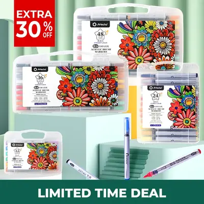 【EXTRA 30%OF】Artecho Automatic Ink Control Acrylic Paint Markers, Acrylic Paint Pens with Brush Tip for Stone, Rock Paint...