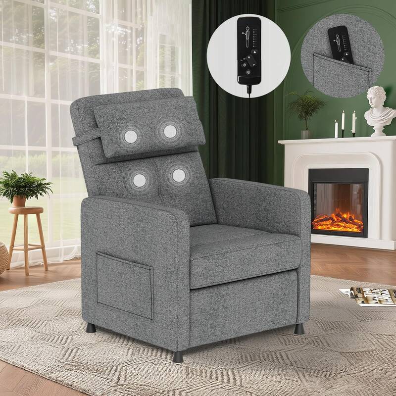 Garvee Power Recliner Chair with Massage & Heat, Adjustable Electric Recliner, Ergonomic Overstuffed Tall Back, Padded Seat, ...