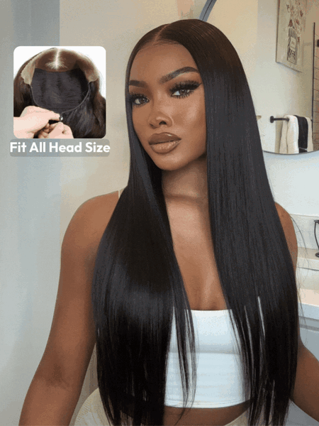 UNice ByeBye Knots Wig 7x5&13x4 Glueless Lace Black Straight Bleached Knots Wig No Baby Hair 150% Density