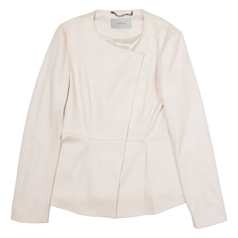 MARELLA Womens Blazer Jacket Beige Wool UK 10