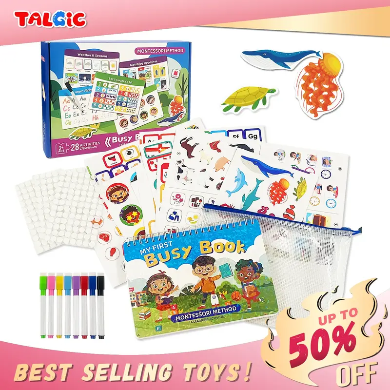 Montessori - Preschool activity book for children aged 3 and above, pre-mounted, preschool learning activities, Montessori to...