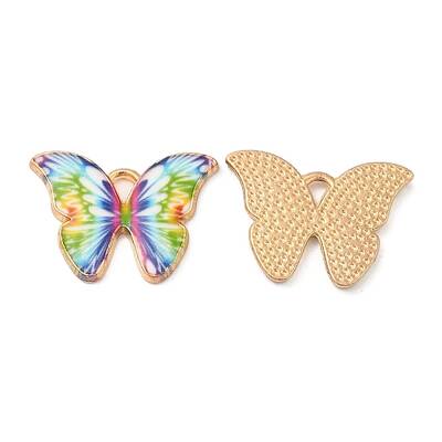 Light Gold Tone Alloy Enamel Pendants