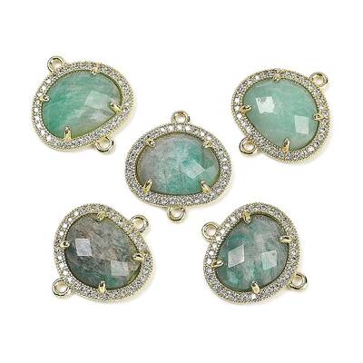 Natural Amazonite Faceted Oval Links