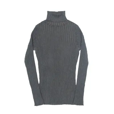 GEORGE Super Stretch Jumper Grey Tight Knit Roll Neck Womens L