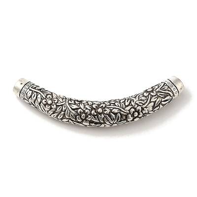Tibetan Style Alloy Carved Flower Tube Beads