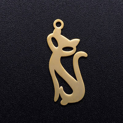 201 Stainless Steel Kitten Pendants