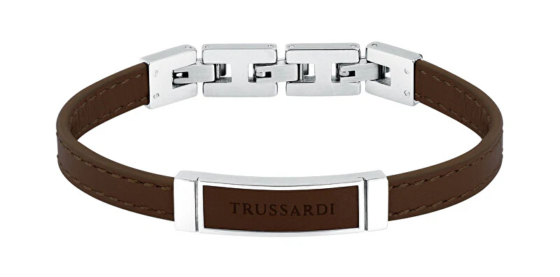 Trussardi Bracciale In Pelle Marrone Per Uomo T-Leather Tjaxz06