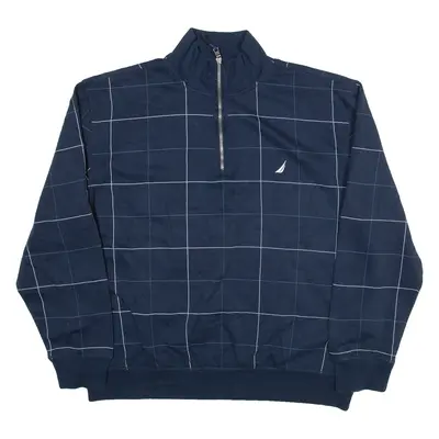 NAUTICA Mens Sweatshirt Blue 1/4 Zip 2XL