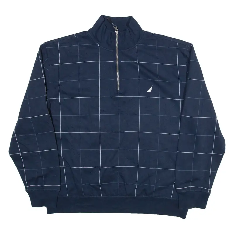 NAUTICA Mens Sweatshirt Blue 1/4 Zip 2XL