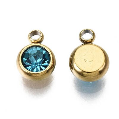 PVD Vacuum Plating 201 Stainless Steel Rhinestone Charms
