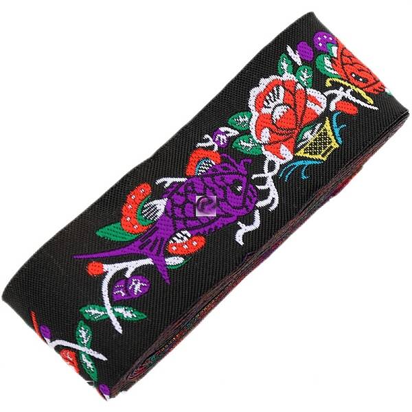 Ethnic Style Polyester Jacquard Fish Ribbons
