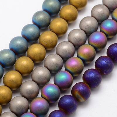 Electroplate Non-magnetic Synthetic Hematite Beads Strands