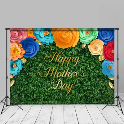 Colorful Floral Leaves Wall Mothers Day Backdrop Diy - Aperturee