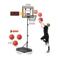 ROTTOGOON Kids 3ft to 5.8ft Height Adjustable Indoor Basketball Stand with Timer, Childrens Day Gifts,Weatherproof Base for O...
