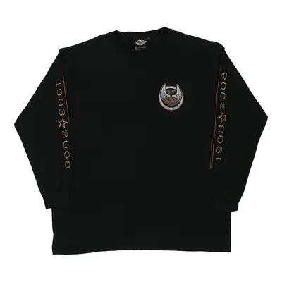 Harley Davidson Long Sleeve T-Shirt - 2XL Black Cotton