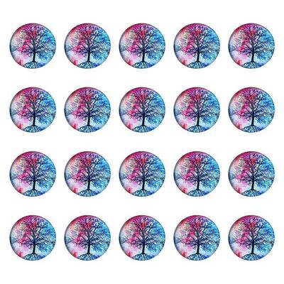 Half Round/Dome Tree Pattern Glass Flatback Cabochons for DIY Projects