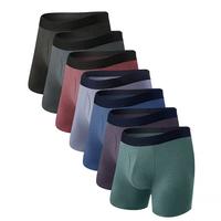 BAMBOO COOL Men's Underwear Breathable Boxer Briefs with Fly Moisture-Wicking Lightweight Underwear 4 or 7Pack Silky
