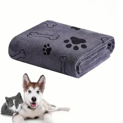 Pet Bath Towel, 1 Count Quick Drying Soft Absorbent Pet Towel, Pet Grooming Towel, Dog & Cat Bath Accessories