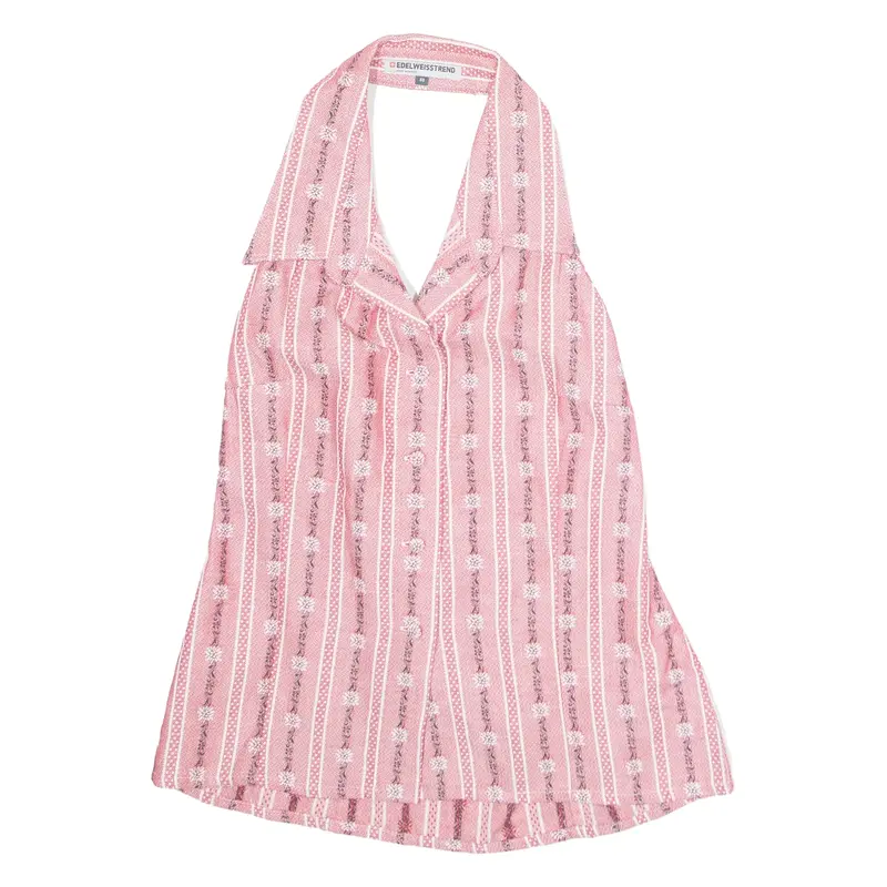 EDELWEISS TREND Womens Printed Top Pink Collared Sleeveless Crazy Pattern M