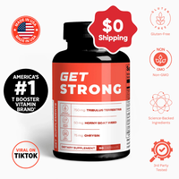 GET STRONG Vitamins - 750mg Tribulus Terrestris 50mg Horny Goat Weed & 75mg Chrysin for Muscle Support Energy Boost & Heart H...