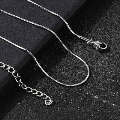 0.9MM 304 Stainless Steel Snake Chain Necklaces for Women Men