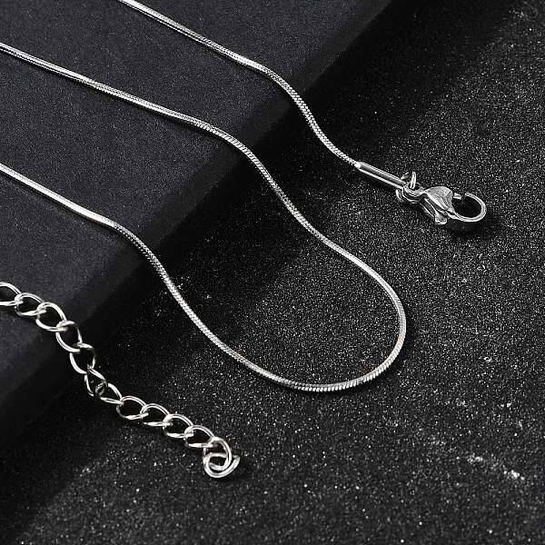 0.9MM 304 Stainless Steel Snake Chain Necklaces for Women Men