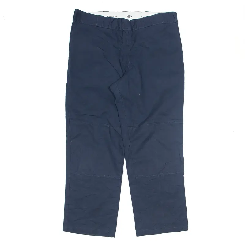 DICKIES Workwear Canvas Trousers Blue Regular Straight Mens W38 L30