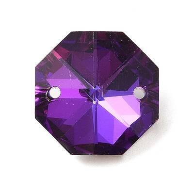 Electroplated Glass Rhinestone Connector Charms