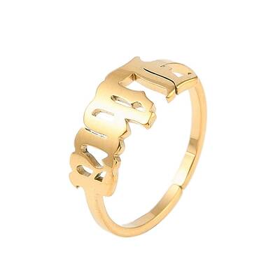 Ion Plating(IP) 304 Stainless Steel Constellation Open Cuff Ring for Women