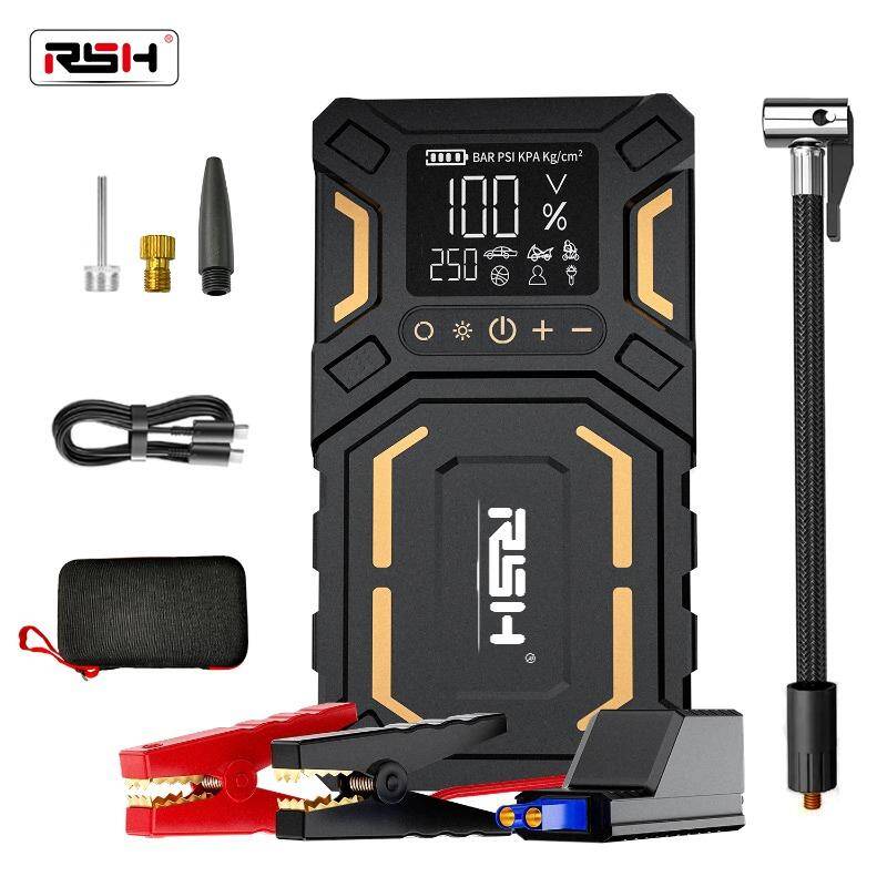RSH Ultra-Safe Jump Starter – Starts all 12V battery vehicles. Features 150 PSI air compressor, 45W fast charging, tire