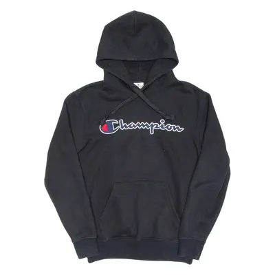 CHAMPION Mens Black Hoodie Pullover S