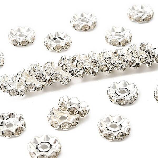 Brass Rhinestone Spacer Beads