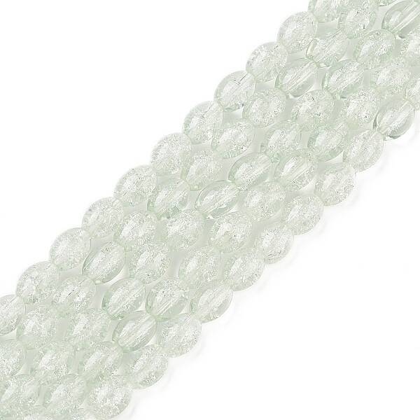 Transparent Crackle Glass Beads Strands