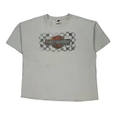 Harley Davidson Graphic T-Shirt - 3XL Cream Cotton