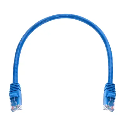 2113 Monoprice Cat6 Ethernet Patch Cable Snagless RJ45 Stranded 550MHz UTP Pure Bare Copper Wire 24AWG 1ft Blue