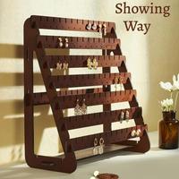 Earring Display Stand, Wooden Earring Display Rack, Large Capacity Earring Storage Rack, Earring Organizer for Home & Jewelry...