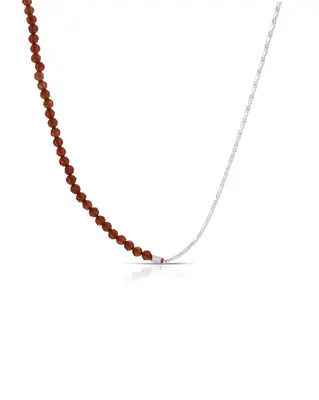 Assunta Gemstone Necklace | Metal Color: Silver | Gemstone: Garnet