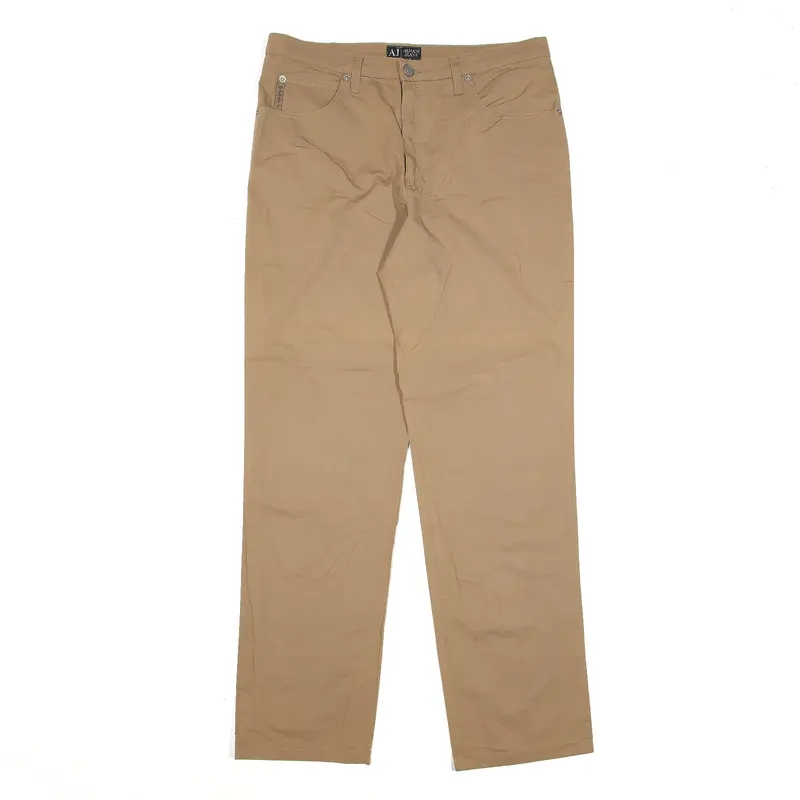 ARMANI JEANS Brown Regular Straight Trousers Womens W32 L29