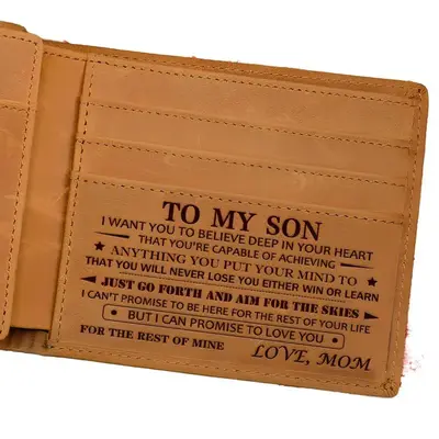 Backtoschool2025,Back to school supplies for son,Cowhide Leather Engraved Wallet for Son, schoolhaul,Men's Wallet,back to...