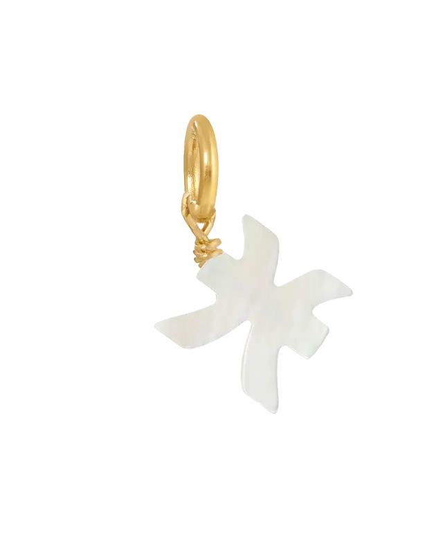 MOP Zodiac Charm | Metal Color: Gold | Sign: Pisces