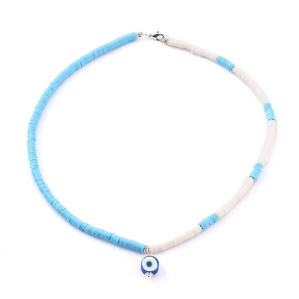 Polymer Clay Evil Eye Pendant Necklaces