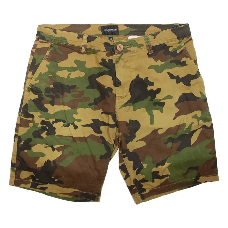 OBEY PROPAGANDA Mens Chino Shorts Green Camouflage M W34
