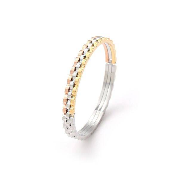 Fashionable Stainless Steel Pave Rhinestone Hinged Bangles for Women