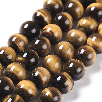 Natural Tiger Eye Round Bead Strands